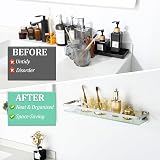 SAYAYO 50cm Tempered Glass Wall Shelf with SUS304 Rail Brushed Finish view 7