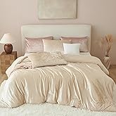 Erwinmu Beige Comforter Set Twin Size 2 Pieces,Crushed Velvet Bedding Set Soft Brushed Microfiber Reverse,All Season Cozy Fluffy Comforter Bed Set for Girls,Sparkling Comforter and 1 Pillowcase