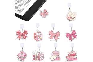 Wxiben Dust Plug Charm for Kindle - 9 Pack Dust Plug Compatible with Type C/USB C Charging Port Pendant Plug Cover for Phone E-Reader Book Lover Gifts Dust Plug Accessories for Women Men