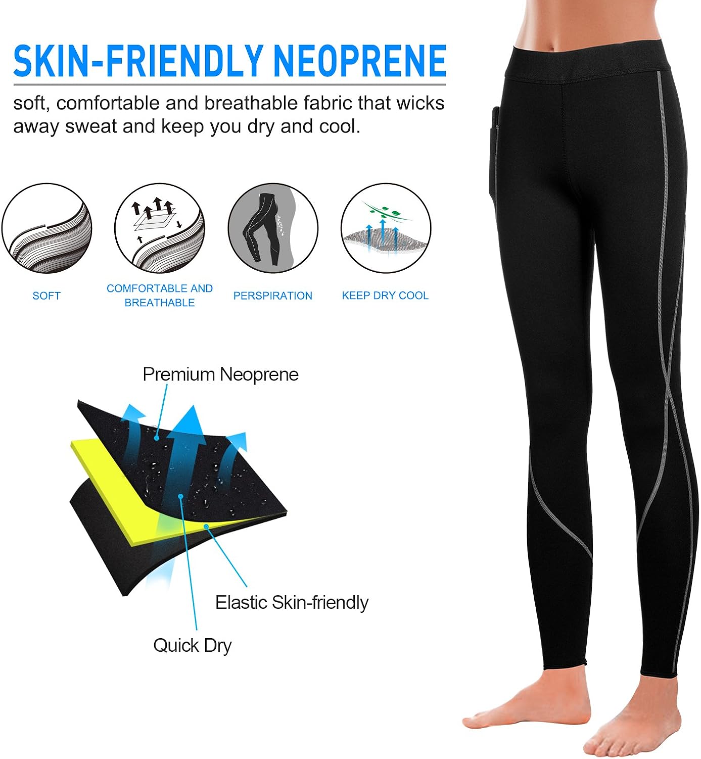 Irisnaya Compression Slim Leggings for Women Sauna Sweat Pants High Waist Training Butt Lifter Tights Workout Body Shaper: Clothing