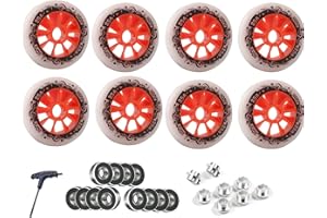 GXBHSP 8 Pack Inline Skate Wheels 90mm 100mm 110mm Inline Wheels Replacement with ABEC-9 Bearings 85A Hardness Increased Speed and High-Grip Performance
