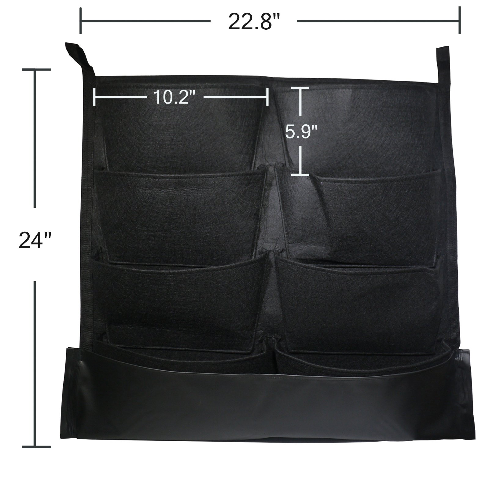 KORAM 8-Pocket Garden Hanging Planter Bag Waterproof Vertical Indoor/Outdoor Living Wall Balcony Plant Grow Pouch 8 pieces of Free Root Wrappers Included