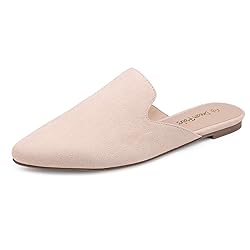 DREAM PAIRS Women's Flat Mules Pointed Toe Backless
