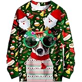 sanatty Unisex Topless Ugly Christmas Sweatshirt Novelty 3D Funny Design Sweater Shirt for Xmas
