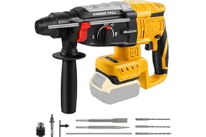 Cordless Rotary Hammer Drill Compatible with Dewalt 20V MAX Battery, Brushless SDS Plus 2.6 Joules Hammer Drill with 4 Modes 