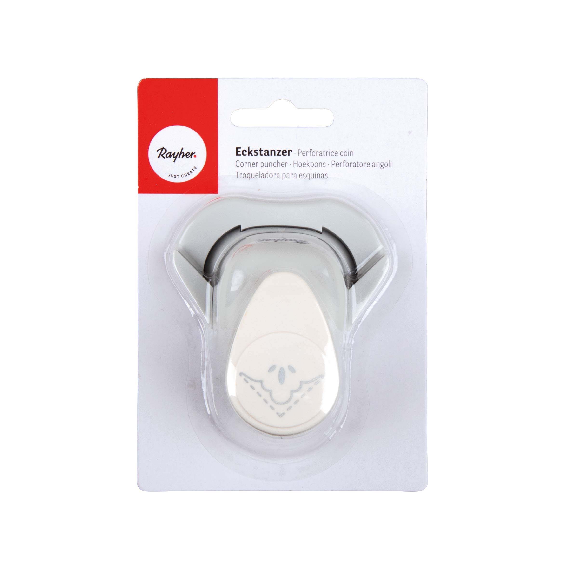 Rayher Paper Craft Punch with Flower Design for Decorative Corners, Corner Rounder, Lever Punch for Card Making, Scrapbooking and Paper Crafts, 2.54cm, 1", 89861000