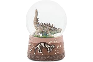 Elanze Designs Ankylosaurus Dinosaur Fossil Dig Bone Paleontologist Museum Hobby 100MM Sturdy Tabletop Musical Glitter Water Snow Globe Figurine Play Tune Born Free