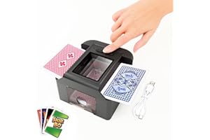 OTOmitra Automatic Card Shuffler for 1-2 Deck, Rechargeable Card Shuffle Machine, Card Shuffler Compatible with Poker, UNO, Bridge, Spades, Electric Poker Shuffler for Home Party Club Game