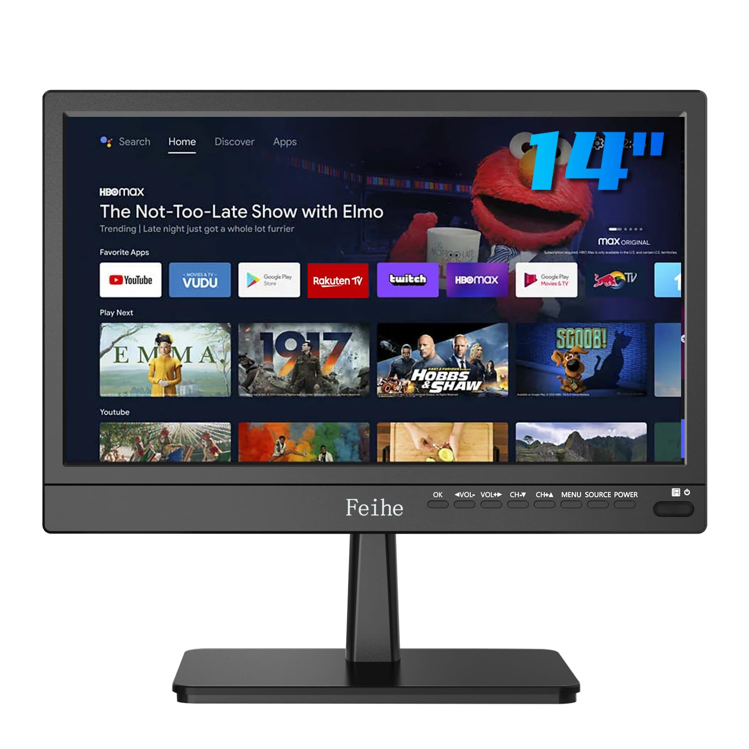 Photo 1 of Feihe 14 inch Small Smart TV Built-in APP, HD Flat Screen Compact Smart Television for Kitchen, Home, RV Camper or On-The-Go Entertainment