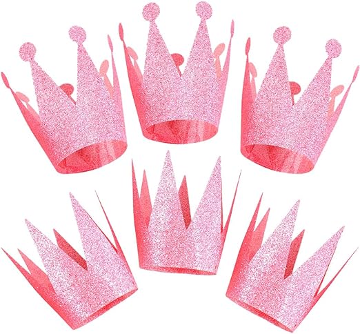 Amazon Com Pink King Princess Queen Birthday Crown Party Hats