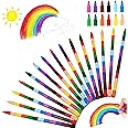 30 Pcs Stackable Crayons, Mini Crayon Packs, Rainbow Colored Pencils, Stacking Crayons Markers Pen Drawing Gifts, Favors Scho
