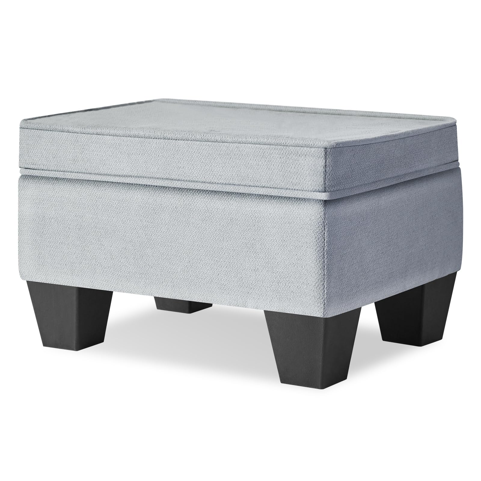 Photo 1 of IBUYKE 10 Inch Small Foot Stool Ottoman, Rectangle Linen Foot Rest with Padded Seat and Plastic Legs, Modern Ottoman Foot Rest for Living Room Bedroom Entryway Couch, Gray WBD008G