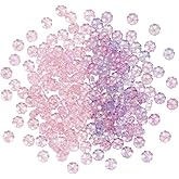 WADORN 200pcs 2 Colors Glass Flower Beads Four Leaf Clover Czech Crystal Beads Aesthetic Cute Floral Spacer Beads Charms for Necklace Bracelet Earring Jewelry Making Handmade Craft, 7.5x4.5mm