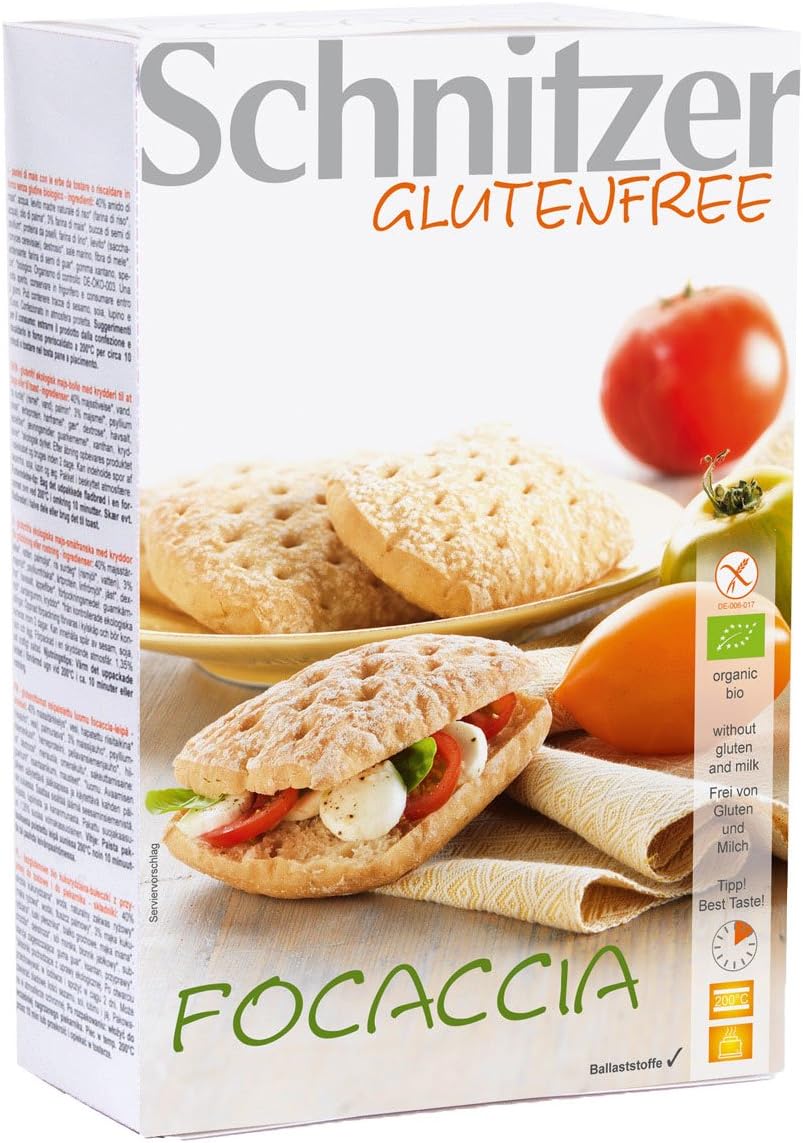 Schnitzer Organic Gluten Free Focaccia Rolls 220 g (Pack of 6)