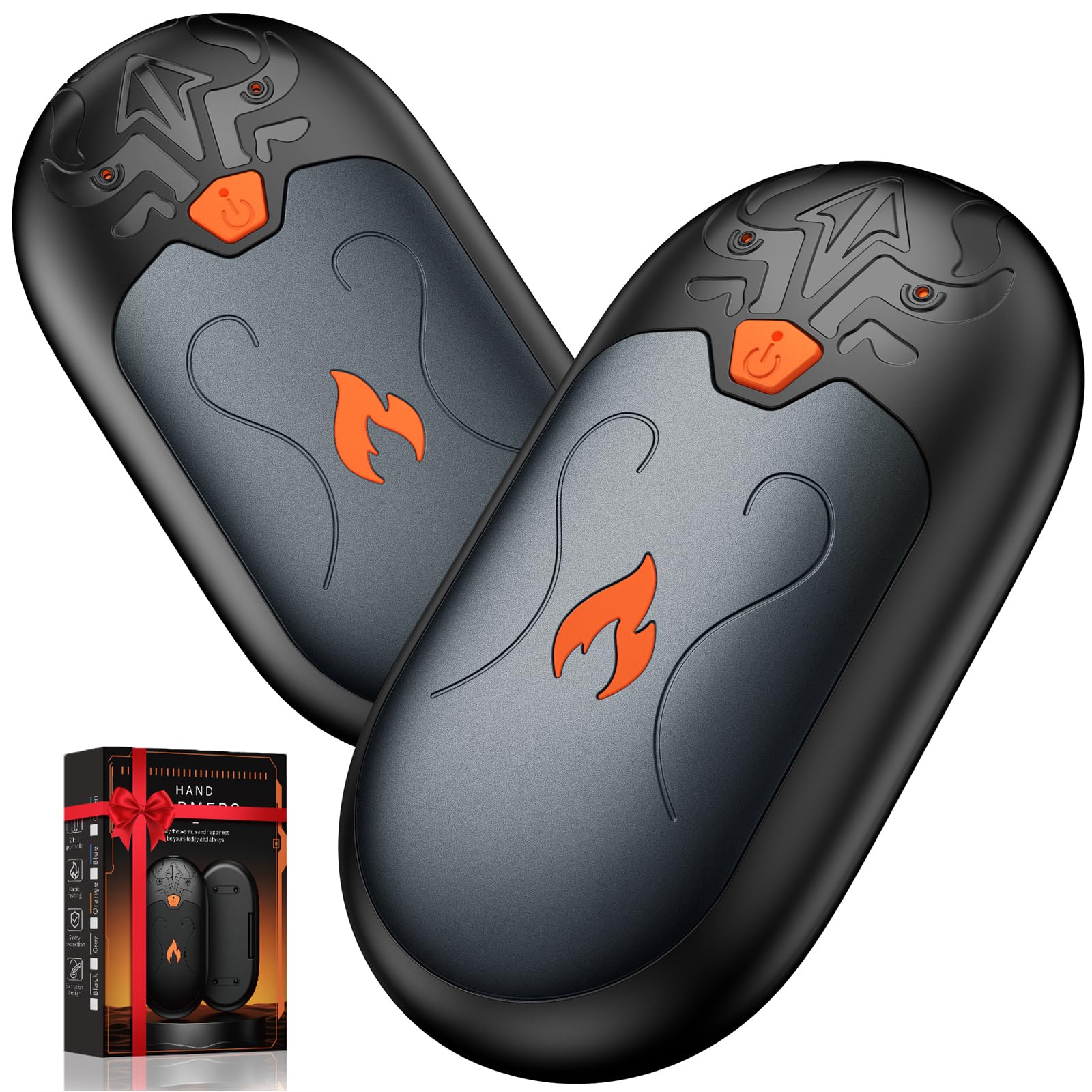 HAWANA Rechargeable Hand Warmers 2 Pack, 24Hrs Long Heating Electric Hand Warmers, Magnetic Portable Handwarmers with 3 Heat Settings, Gifts for Men, Women, Camping, Hunting, Golf, Ski