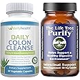 Life Tree Purify Intestinal Support Plus Daily Colon Cleanse Detoxify Kit 120 Capsules - Lactobacillus acidophillus - Natural Herbal for Digestive Health