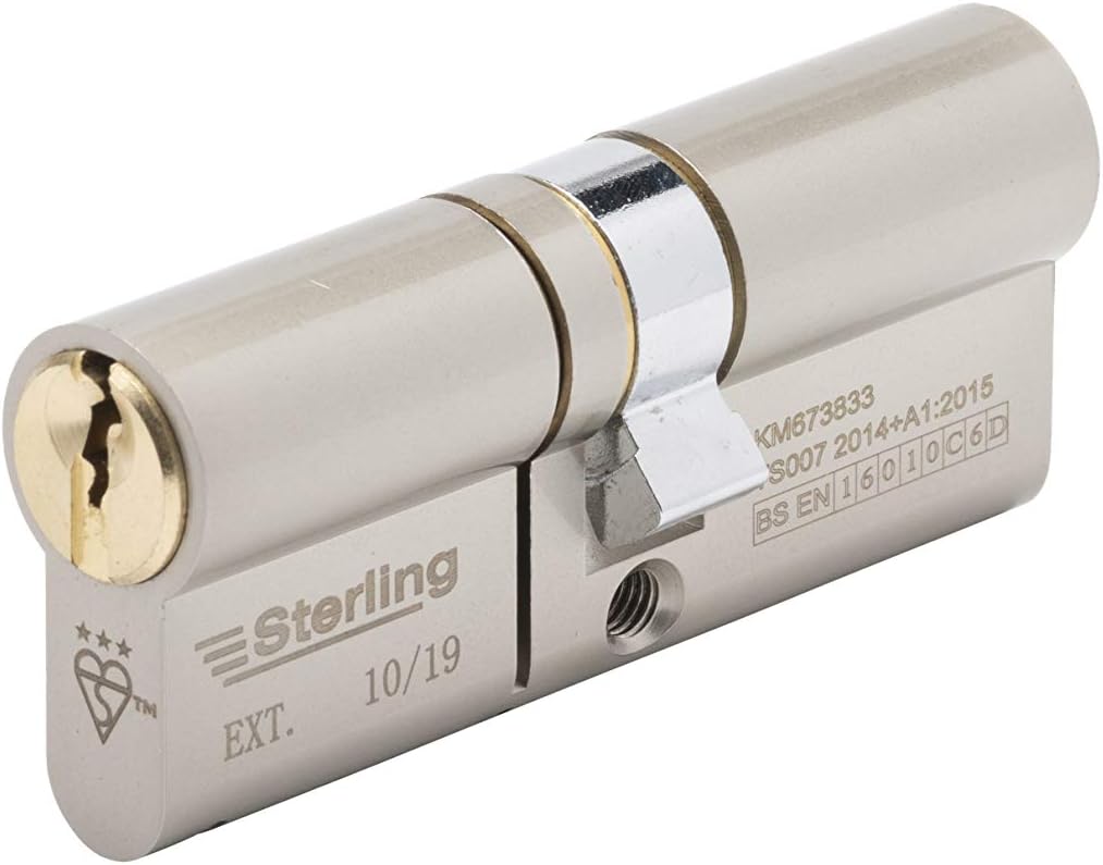 Sterling TS007 BS3 3 Star Police Approved Secured by Design Euro Door Cylinder, Dual Finish Brass & Satin Nickel