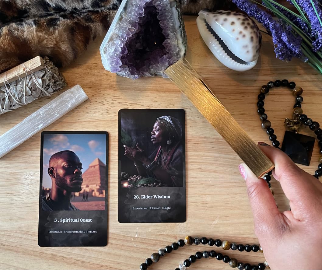 Unspoken Oracle Card Deck - 40 Card Messages from Spirit Guides with Guidebook - Intuition, Self-Love, Clarity, Black Culture, Angels, Heart, Third Eye, and Crown Chakra