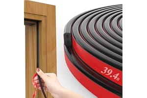 SUNMON Upgraded Silicone Weather Stripping B-Type Door Seal Strip, Black Self-Adhesive Door Soundproofing for Door and Window