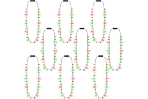 TRAPLACE Strawberry Necklaces Light up with 8 Lighting Bulbs, Christmas Necklaces Decor Party Decorations Supplies Ugly Sweater Accessories