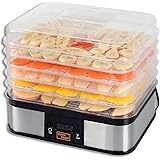 SuperHandy Food Dehydrator Electric Preserver Machine 5 Tray Layer BPA Free Professional Digital Timer 1-48h Temperature Range 104F (40C) - 158F (70C) for Jerky/Meat/Fruit/Vegetable