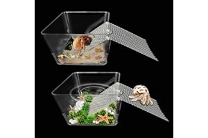 IFFITYA 2 Packs Hermit Crab Pool - Ideal Hermit Crab Tank Combination - Pool with Cuttable Climbing Ramp