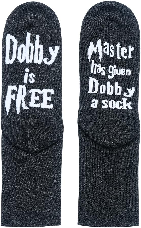 Crew Casual Socks, Master has given Dobby a sock Dobby is Free, Combed Novelty Socks For Men & Women