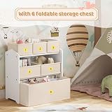 Lestarain 3-Tier Children Storage Unit with 6 Removable Toy Boxes, White view 5
