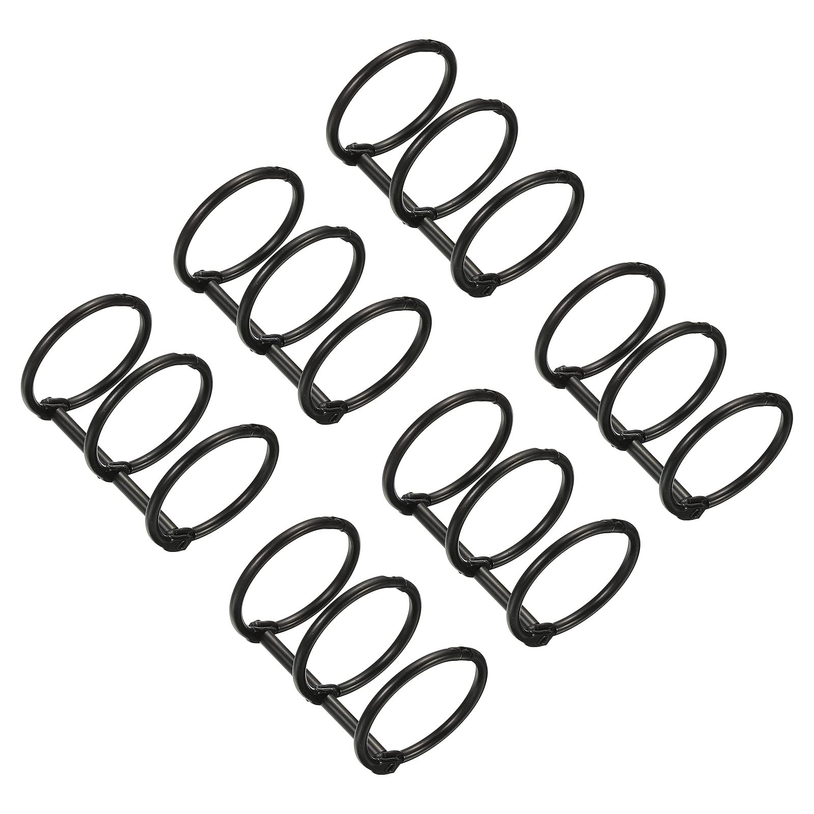 PATIKIL 1" Dia 3-Rings Book Rings, 6 Pack Metal Binder Rings Loose Leaf Ring Detachable for Office Desk Calendar Photo Album, Black