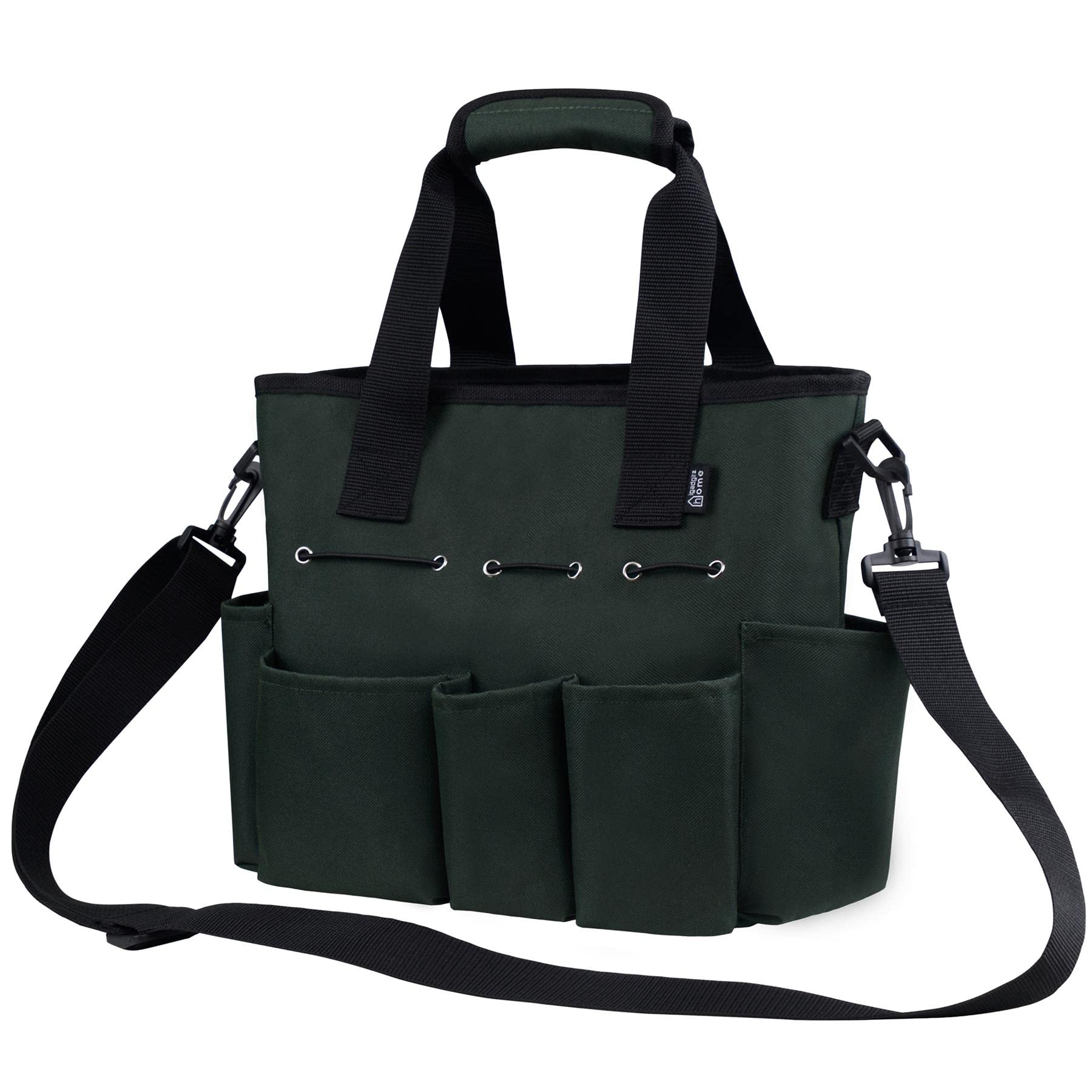 igadgitz home U7242 Garden Tool Bag Holder Tote Carrier with Shoulder Strap - Green