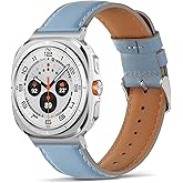 Tasikar Leather Bands Compatible with Samsung Galaxy Watch Ultra 47mm (2025/2024), Genuine Leather Strap Compatible with Samsung Galaxy Watch Ultra 47mm (2025/2024), Blue