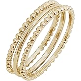 Amazon Essentials 14K Gold or Rhodium Plated Sterling Silver Stacking Ring Set of 3