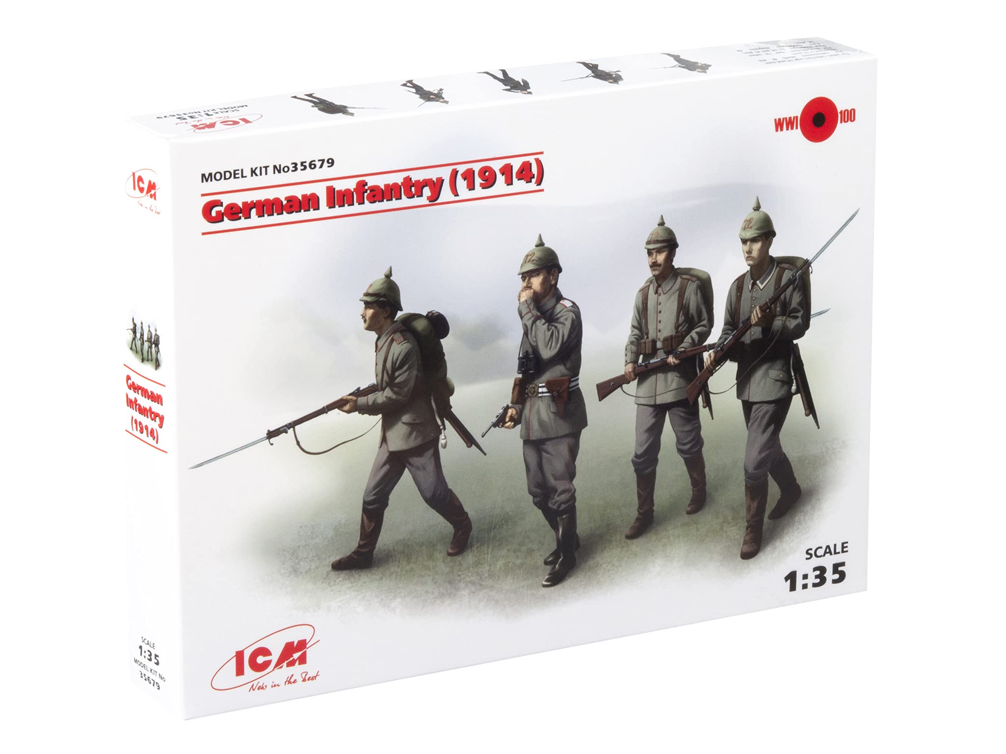 ICM ICM35679 1:35-German Infantry (1914) 4 Figs, 9 x 13 x 51 millimetres