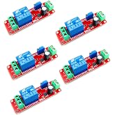 HiLetgo 5pcs NE555 DC 12V Delay Timer Switch Adjustable Module 0 to 10 Second
