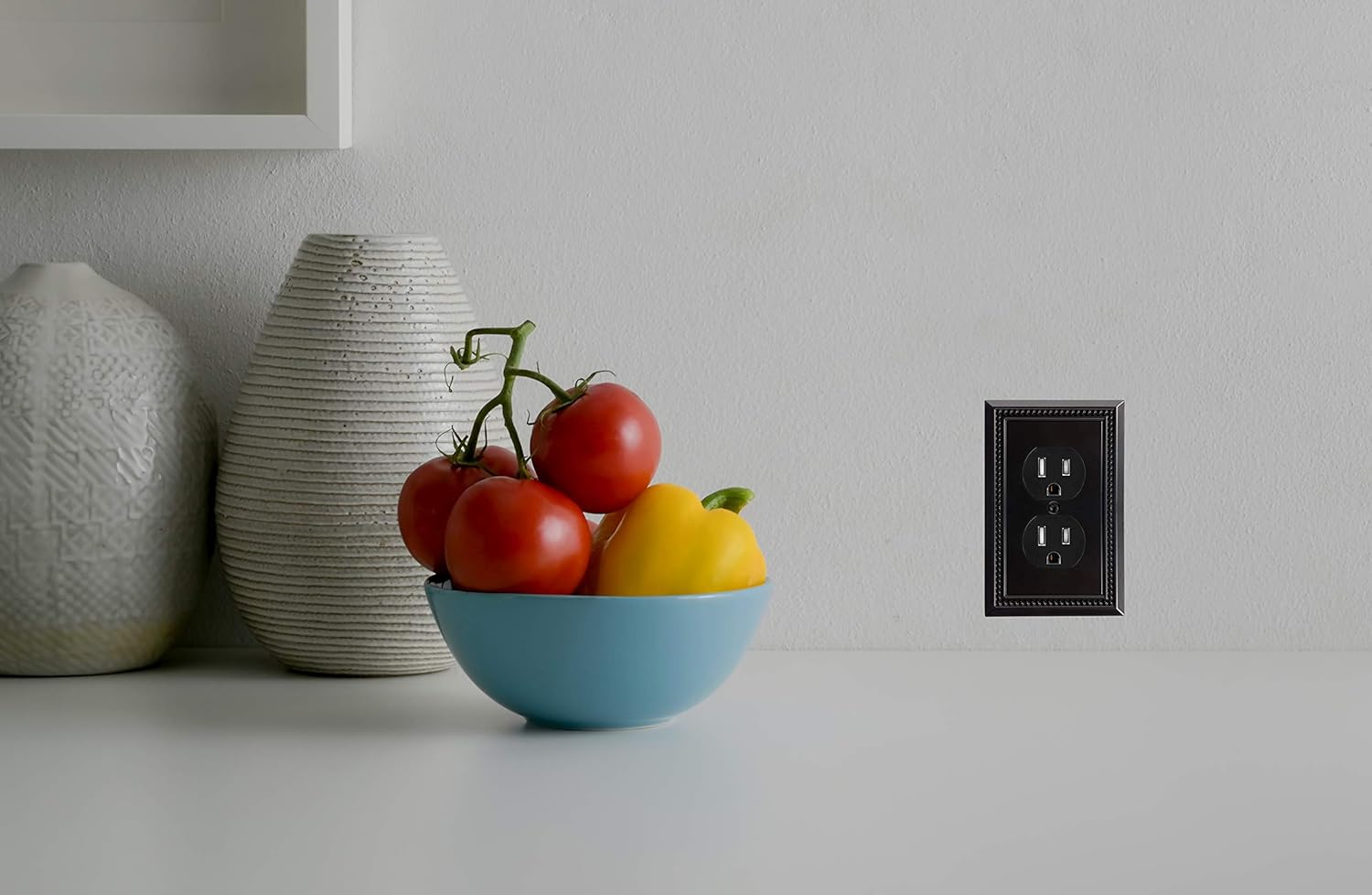 Harmon Designs Sunken Pearls Switch Plate/Wall Plate/Outlet Cover (Single Duplex 3PK, Matte Black) - - 