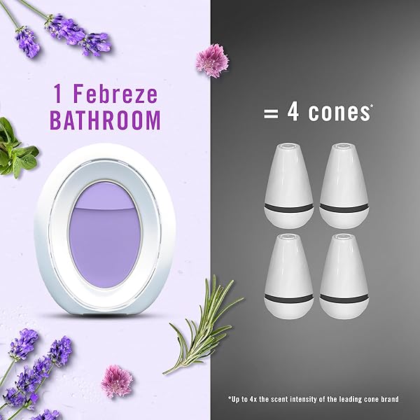 FEBREZE SMALL SPACES AIR FRESHENER, ODOR-FIGHTING, PLUG-IN ALTERNATIVE, AIR FRESHENERS FOR HOME AND BATHROOM AND KITCHEN, CLOSET AIR FRESHENERS, LIGHT LAVENDER SCENT, 2 COUNT