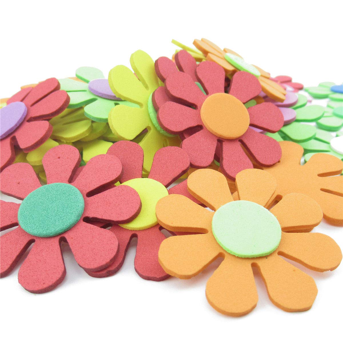 FidgetGear 50pcs Mixed Flower Foam Stickers Kids Embellishments for