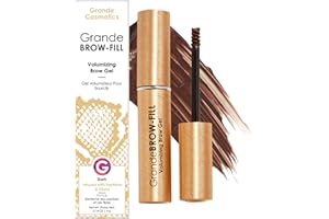 Grande Cosmetics GrandeBROW-FILL Volumizing Brow Gel, Tinted or Clear Eyebrow Mascara, Soft Flexible Hold, Water Resistant
