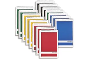 LABUK 15 Pack Steno Pads 6x9 Inches 80 Sheets Spiral Steno Notebooks Gregg Rule, Pocket Notebooks Colorful Covers with Top Spiral Pads for School, University, College, Work, Office