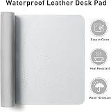 Aothia XL Desk Pad 122x43cm PU Leather Anti-Slip Waterproof Blotter Grey view 3
