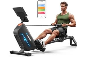 MERACH Rowing Machines for Home, Powerful Electromagnetic Row Machine with 51.2" Extended Rail, 16-Level Handle Resistance Adjustment Rower, 350 LBS Load Capacity, Ergonomic Comfort Seat, Easy Storage