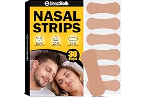 SleepSloth Nasal Strips (36 Strips), Nasal Strips for Breathing, Nasal Strips for Sensitive Skin, Congestion Relief Caused by Colds & Allergies, Universal Fit, Extra Strength, Skin