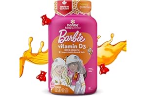 Honibe Vitamin D Gummies for Kids and Adults, Barbie, Honey-Based Vitamins Made in Canada, Vitamin D3 Helps Support Bone Heal