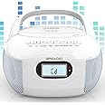 Greadio Boombox CD Player, Portable FM Radio CD Player with Bluetooth 5.1, LCD Display, AC Cord/Dry Battery Operation, TF/USB/AUX Port, Headphone Jack, CD-R/CD-RW Compatible for Home,Senior,Kids