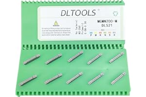 DL TOOLS DLTOOLS Industrial MGMN200 PVD Coated(Black&Grey) CNC Grooving Carbide Inserts Cutting Tools for Steel,10pcs