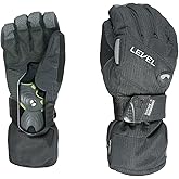 Level Half Pipe GTX Snowboard Protective Gloves with GoreTex Shell, BioMex Integrated Wrist Guards, ThermoPlus Liner (Black, Large (9.0in))