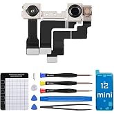 DGSCSMY for iPhone 12 Mini Front Facing Camera Replacement OEM 12MP | Front Camera Flex Cable Module Selfie Camera Light Receiver Repair with Fix Tools Kit 12mini A2176 A2398 A2399 A2400
