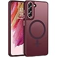 DUEDUE Design for Samsung Galaxy S21 FE Case Magnetic[Compatible with Magsafe], Translucent Matte Back Full Protective Shockproof Cover Anti-Scratch Phone Case for Galaxy S21 FE 5G, Plum