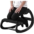 Adjustable Kneeling Chair, Wooden Ergonomic Chair Knee Chair Posture Chair - Improve Your Posture with an Angled Seat for Home,Office (Cylindrical Black)