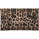 JNB Synthetic Leather Flat Envelope Leopard Print Clutch